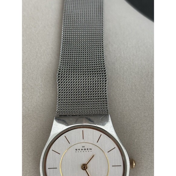 Skagen Watch Women’s Silver Dial Stainless Steel Round Mesh Band New Battery main image 8